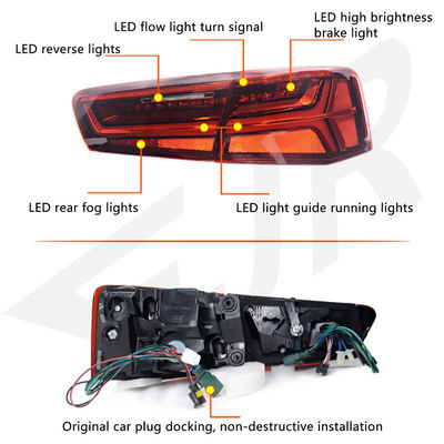 12-15 For Audi A6L LED Taillight Assemblies C7 Modified 18 Audi C7PA Rear Tail Light Flow Steering Turn Brakes Car Lamp
