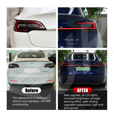 Through Taillight Assembly For Tesla Model 3 19-22 Retrofitting Car Retrofitting With Running Water Steering