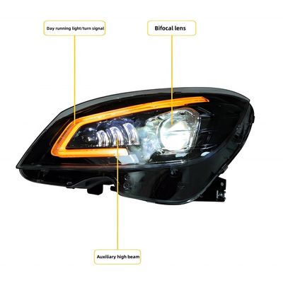 07-11 Mercedes Benz C-Class W204 Headlight Assembly C200C63 Modified LED Lens Daily Running Light Streamer Turn Signal