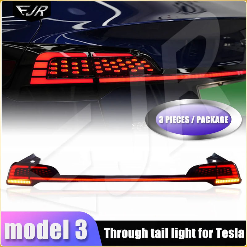 Through Taillight Assembly For Tesla Model 3 19-22 Retrofitting Car Retrofitting With Running Water Steering